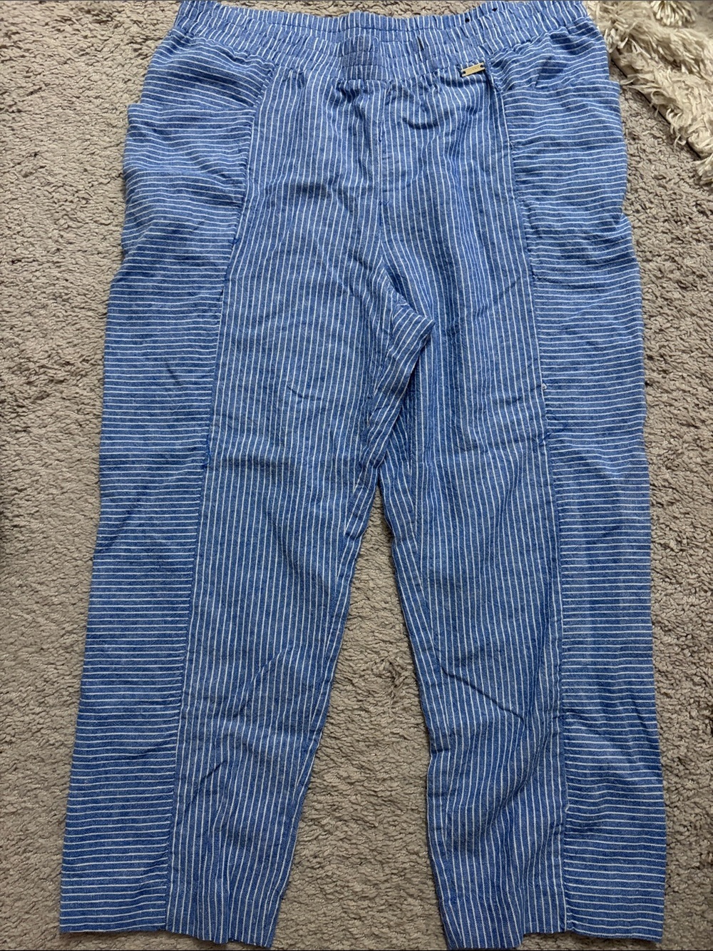 Jones New York Blue Striped Women's Drawstring Joggers size large